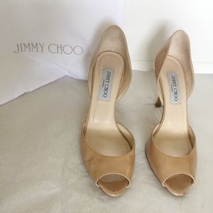 SOLD-Jimmy Choo Nude Patent Leather Pump - 7.5