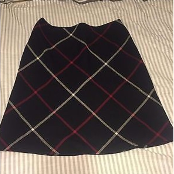 Hillard & Hanson Wool Plaid Skirt