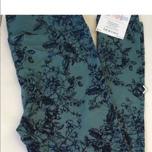 Lularoe Major Unicorn TC blue vintage Florals