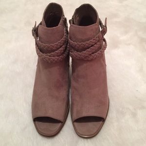 Madden Girl Suede Peep Toe Wedges