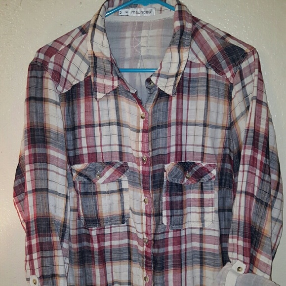 Maurices plaid button down shirt