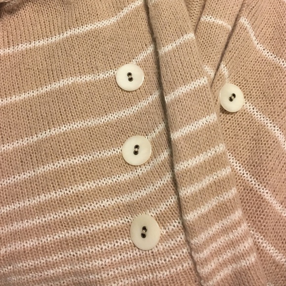 Free People tan & white stripe open cardigan. XS - Picture 5 of 6