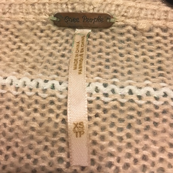Free People tan & white stripe open cardigan. XS - Picture 6 of 6