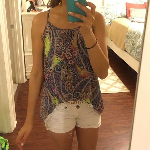 High-neck racerback tank with open back