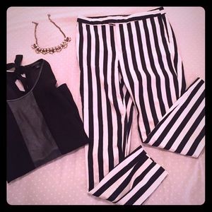 Black and white striped trousers!