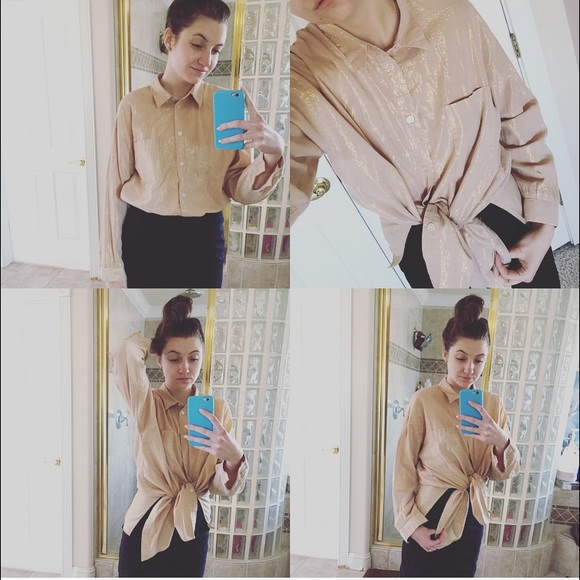 🌟HP Clio champaign shimmer long sleeve top - Picture 2 of 4