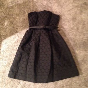 Black strapless cocktail dress