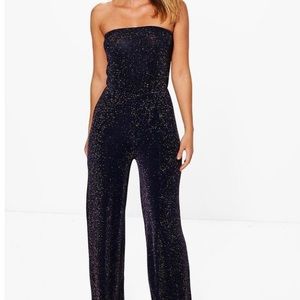 Beth Strapless Wide Leg Sparkle Jumpsuit