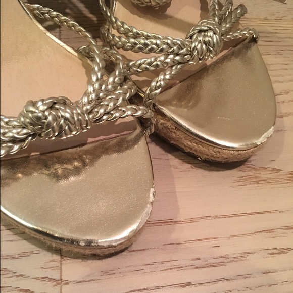 Michael Kors Gold Braided Espadrille Wedges - Picture 3 of 4