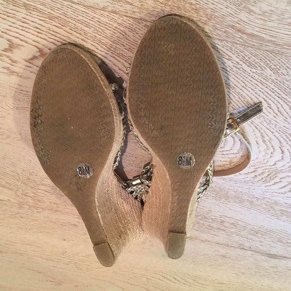 Michael Kors Gold Braided Espadrille Wedges - Picture 4 of 4