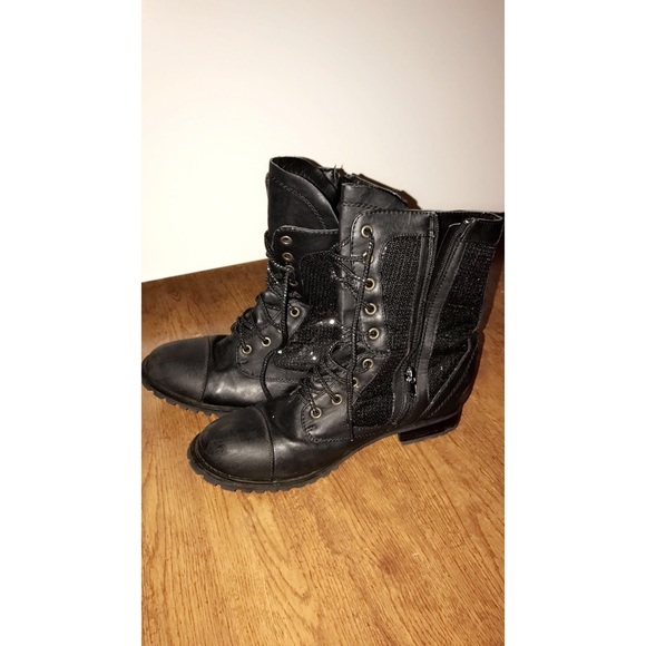Sparkly combat boots