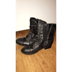 Sparkly combat boots