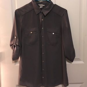 Gray Button Down Blouse