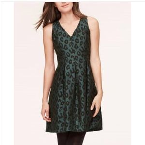 Loft Emerald Print Dress, Size 2P