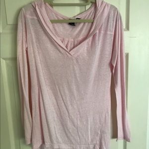 Zella pink long sleeve hooded tee