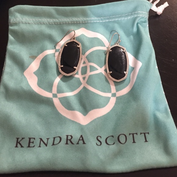 Kendra Scott silver and black earrings