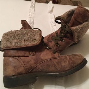 Combat boots.