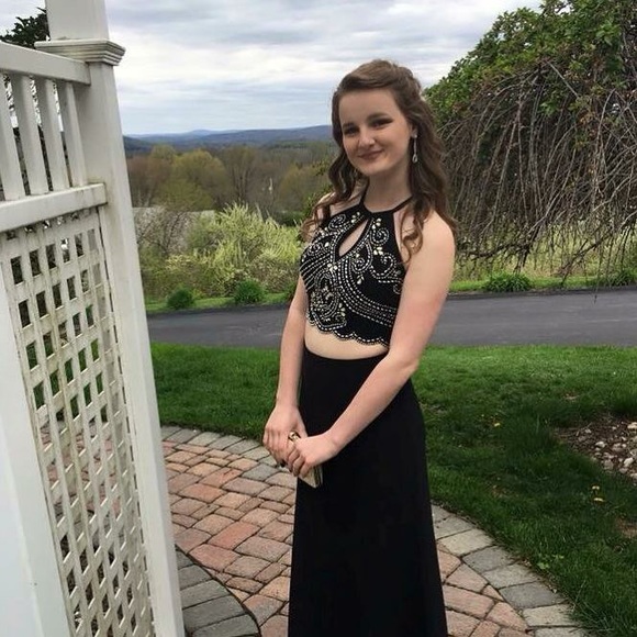 Black Two Piece Prom Dress