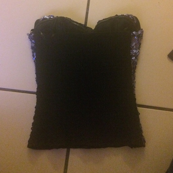 Blue Bebe strapless top - Picture 3 of 4