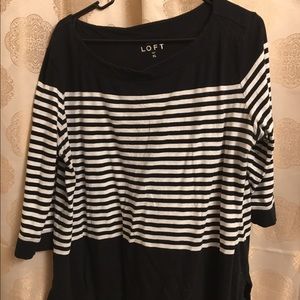 Loft 3/4 length sleeve striped shirt