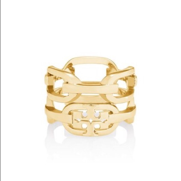 Tory Burch Jewelry - Tory Burch gold logo ring , brand new, never worn
