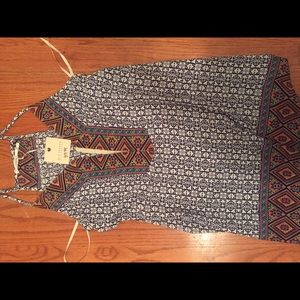 NEVERWORN patterned spaghetti strap dress