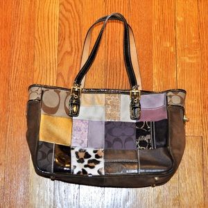 Real Coach Purple Holiday Patchwork Purse