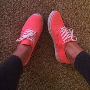 Woman's Neon Coral Vans