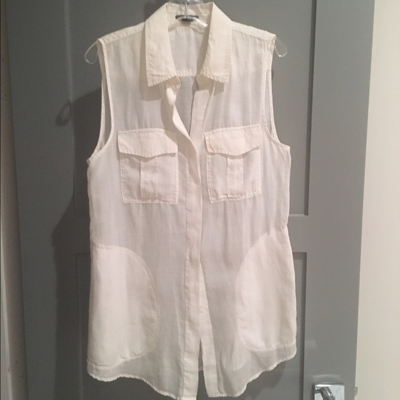 Theory Sleeveless Button Down Blouse - Picture 1 of 4