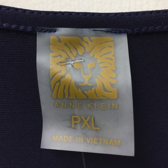 Navy Blue 3/4 Blouse - Anne Klein - Picture 3 of 4