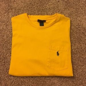 yellow polo shirt