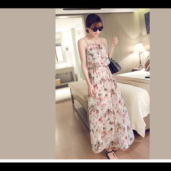 Korean maxi beach dress