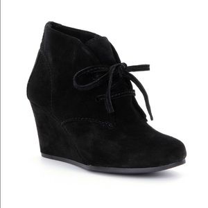 Gianni Bini Karrlynn Wedge Lace-Up Suede Booties