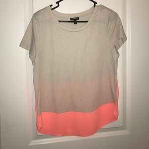 Express tshirt tan and hot coral pink bottom