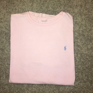 pink polo shirt