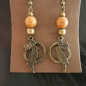 ⚡SALE⚡🐦Bird shaped metal and seed earrings 4rm MX