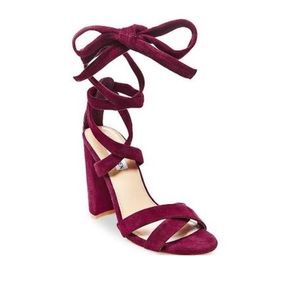 Worn Steve Madden burgundy tie up heel size 7