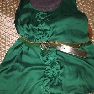 Michael Kors MK Round Gold Tone Belt Reversible L