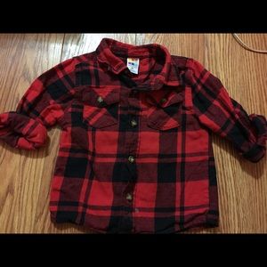 Cute boy's red and black warm flannel (3T)