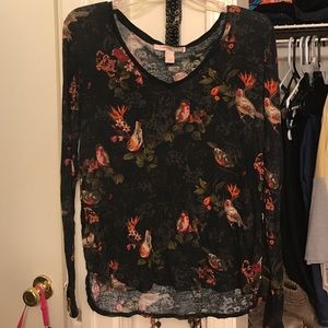 Black multicolored Birdy top