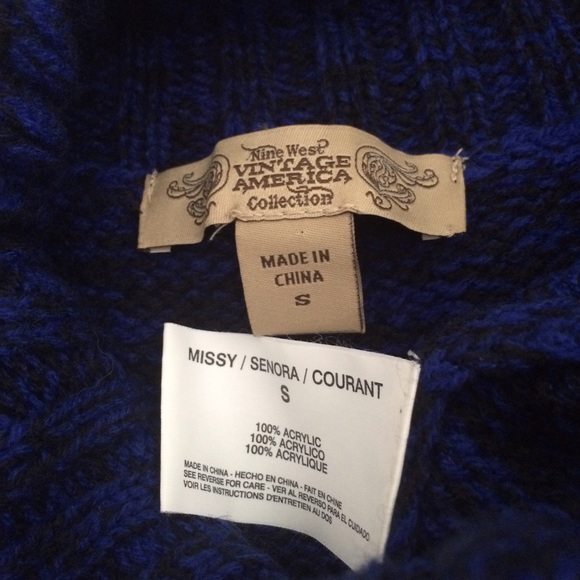 VINTAGE AMERICA Marled Cable Cowl Neck Sweater - Picture 4 of 4