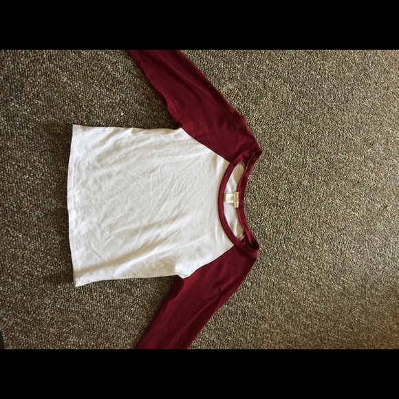 Baseball tee crop top