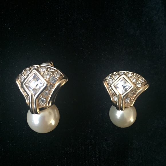 SOLD Swarovski Faux Pearl Earrings Sold
