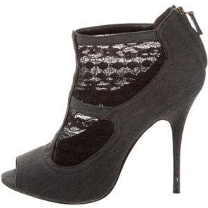 Elizabeth and James Shoes - ELIZABETH AND JAMES LACE-ACCENTED PEEP-TOE BOOTIES Elizabeth and James Shoes - ELIZABETH AND JAMES LACE-ACCENTED PEEP-TOE BOOTIES