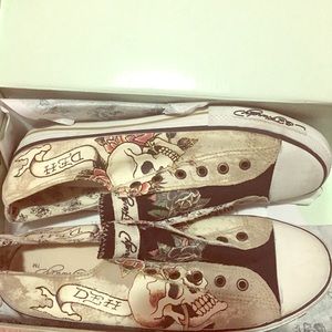 CREAM SKULL ED HARDY SNEAKERS
