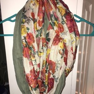 Solid and printed floral scarves