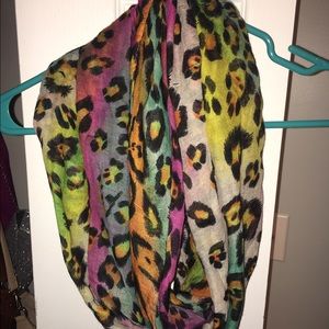 Colorful cheetah infinity scarf