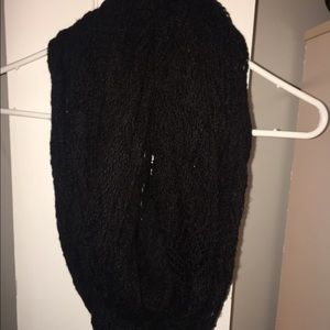 Black infinity scarf and a white infinity scarf
