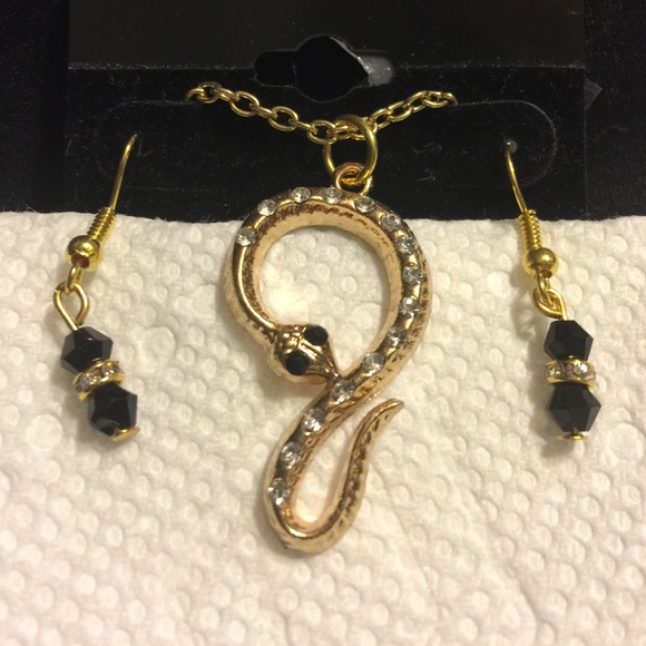 Snake necklace and earring set