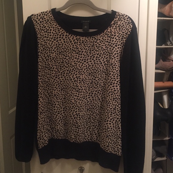 Leopard and Black Light Pullover Sweater